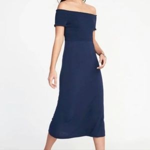 Womens Old Navy Off-The-Shoulder Fit & Flare Midi Dress - Med